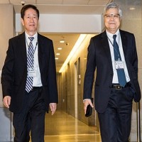 台積電董事長劉德音(左)和台積電總裁魏哲家(右)。圖片來源：數位時代