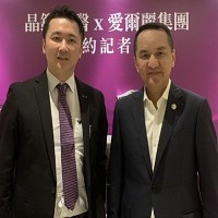 晶鑽生醫總經理謝佳憲（左）與愛爾麗集團董事長常如山。記者謝柏宏／攝影