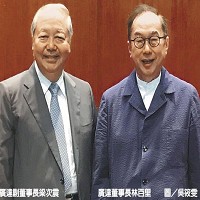 廣達副董事長梁次震(左)　廣達董事長林百里(右)　圖／吳筱雯 　