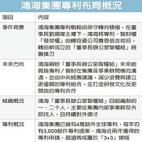 鴻海集團專利佈局概況。資料來源: 採訪整理  吳凱中製表