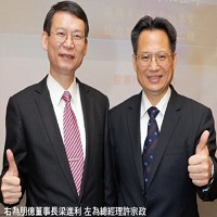 右為朋億董事長梁進利，左為朋億總經理許宗政