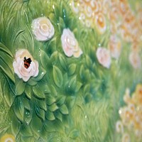 生命之樹藝術瓷牆上巧妙放置以3D陶瓷列印的迷你青蛙。 圖／法藍瓷、蘇健忠